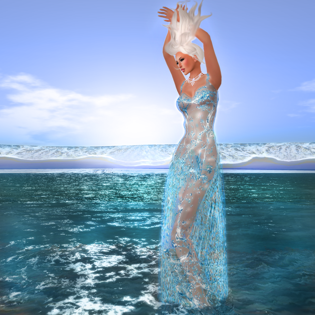 Dax Dover wears ~ghee~ Elemental Gown Series: Water